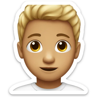 Cara de un niño y con ojos corazón cabello mas oscuro y mas blanco  sticker