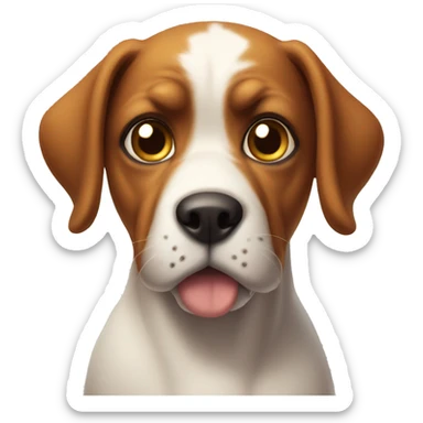 dog glaring  sticker