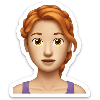 Redhead woman freckles long ponytail sticker