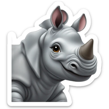 A baby rhinoceros sticker