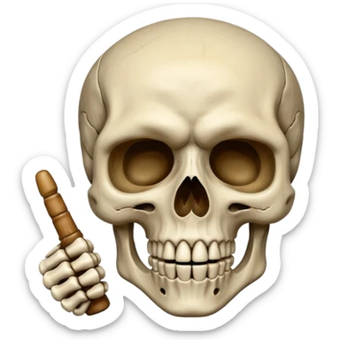 Skeleton head with middle finger up sticker