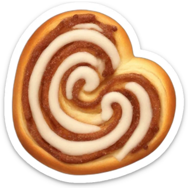 cinnamon bun heart sticker
