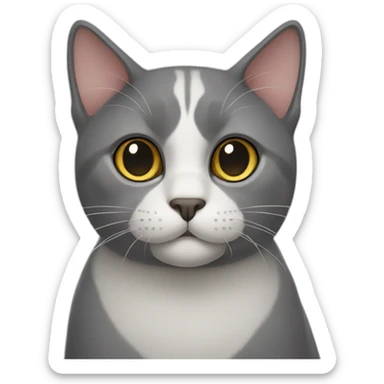 Grey tuxedo cat sticker