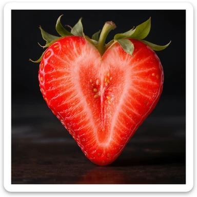 heart-shaped fruit, professional photography style sticker