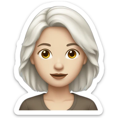 arctic laptop woman with brown hair and pale skin sticker