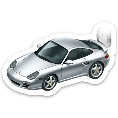 Silver Porsche 986 getting new tyres sticker