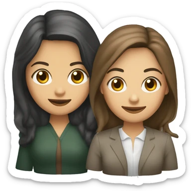 profesora joven, con melena lisa y castaña, cara alargada sticker