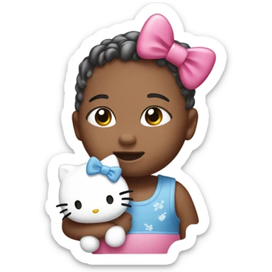 hello kitty with a baby sticker