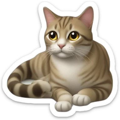 Un mec embrasse un chat sticker