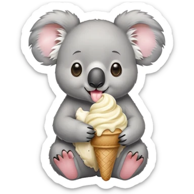 koala bear eating ice cream sticker