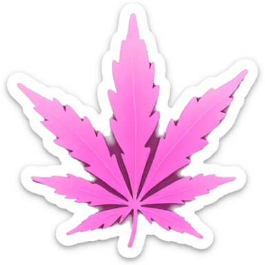 pink marijuana leaf sticker