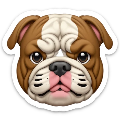 bulldog ingles atigrado oscuro con blanco sticker