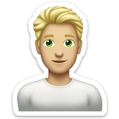 A blonde man with green eyes sticker