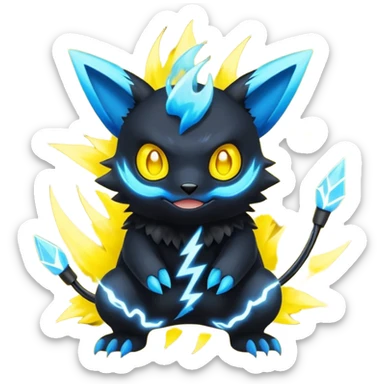 Elemental Dark-type-Electric-type natural Pokémon-Fakémon-creature sticker