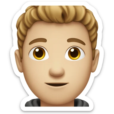 White boy with straight long brown hair  sticker