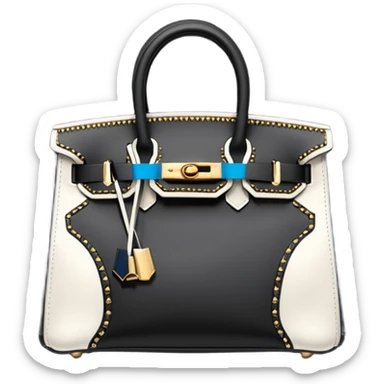 balck birkin with gold stitching bag sticker