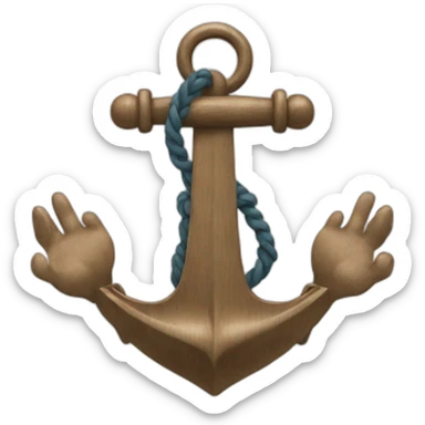 Anchor with two hands sticker