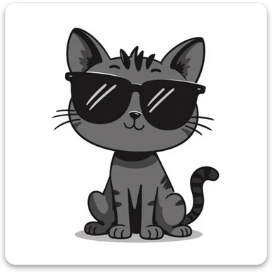 cat wearing sunglasses sticker