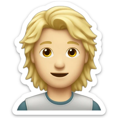 blonde boy with mullet sticker
