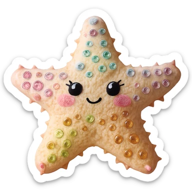 Remove the background, keep only the realistic rainbow pastel bedazzled sea star, photorealistic, preserve all details, transparent background. sticker