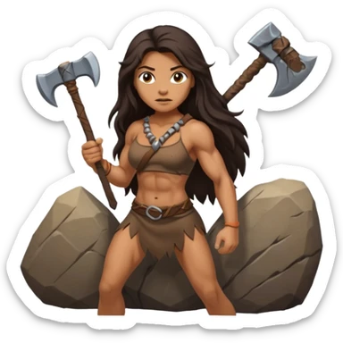 primal cave woman sticker