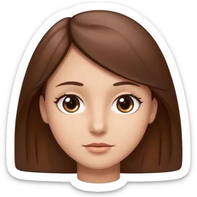 nonchalant brown hair and eyes sticker