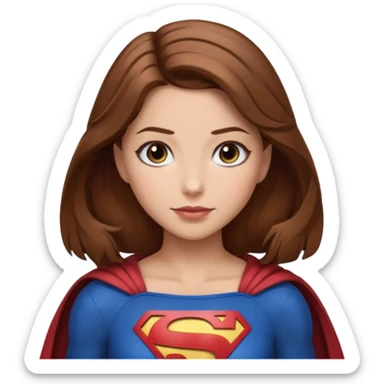 Supergirl with brown hair sticker
