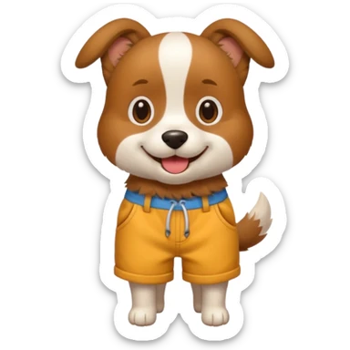Dog wit shorts on sticker