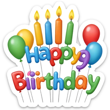 Sign with the words happy birthday  sticker