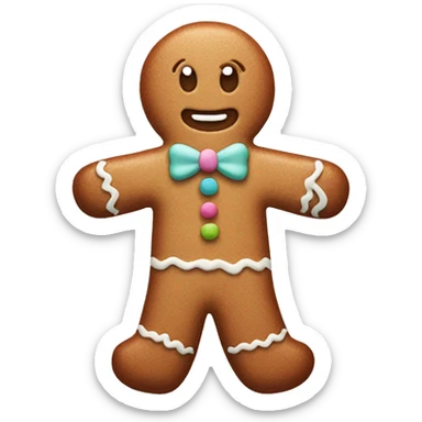Pastel gingerbread man sticker