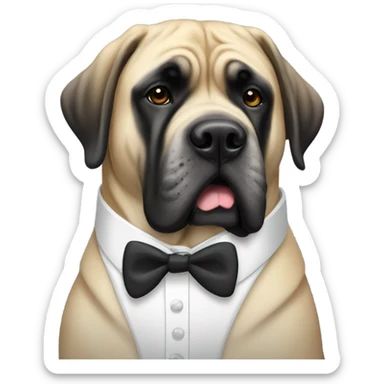 English Mastiff with tuxedo sticker