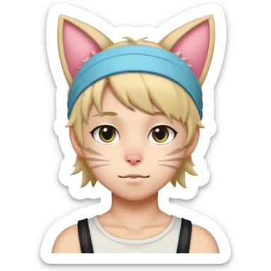 Femboy cat boy  sticker