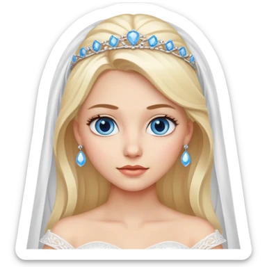 white blond bride with blue eyes sticker