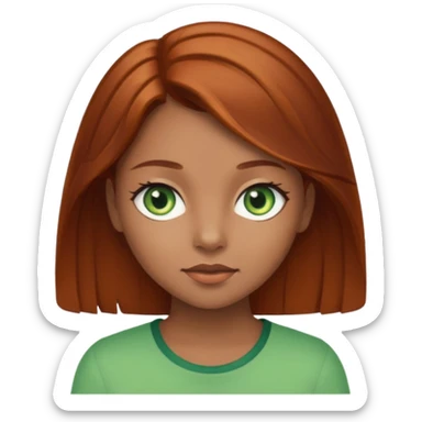 Girl with light brown skin auburn hair sticker