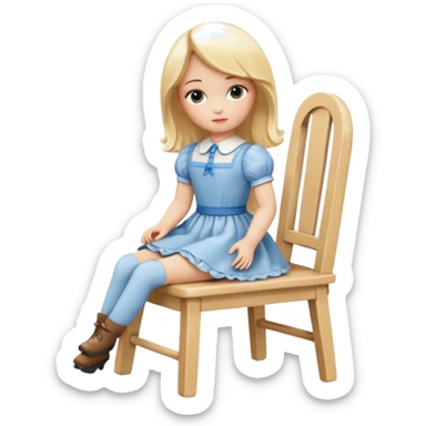 Blonde Doll Sitting On The Chair sticker