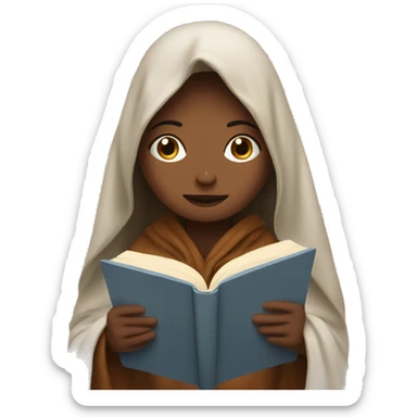 Girl reading a book under a blanket with coffee in her hands sticker