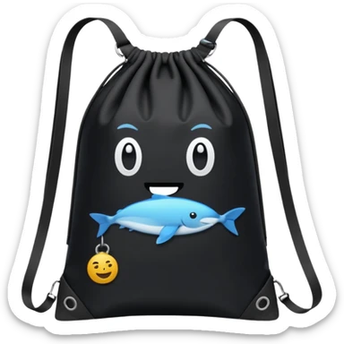 sac a dos de sport noir sans smiley sticker