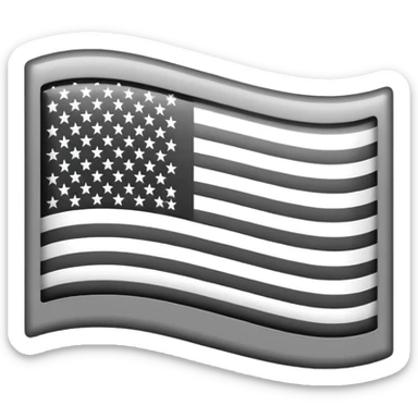 American flag emoji but in black and white sticker