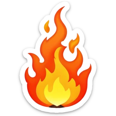 Fire outline neon sticker