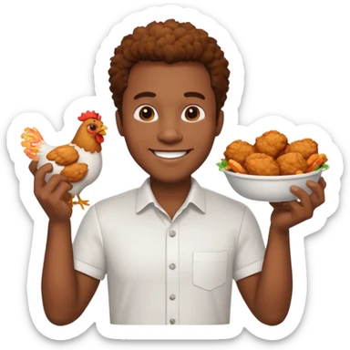 black guy eating kfc sticker