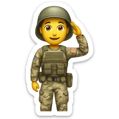 American soldier salutes sticker