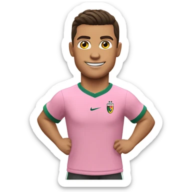 Cristiano ronaldo con camiseta rosa sticker