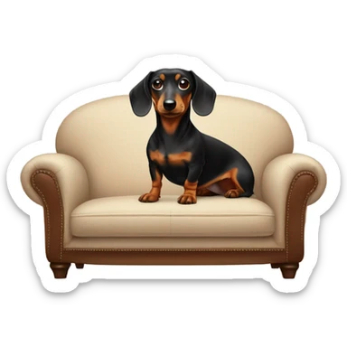 Dachshund with a sofa sticker