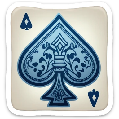 Ace of spades card in blue color sticker
