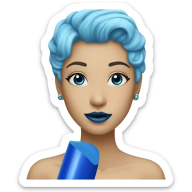 blue lipstick sticker
