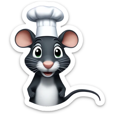 remy the rat from ratatouille chef hat sticker