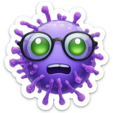Bacteria with glasses sticker