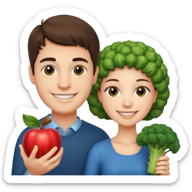 Crie para mim um emoji de Nutricionista casal homem e mulher sticker