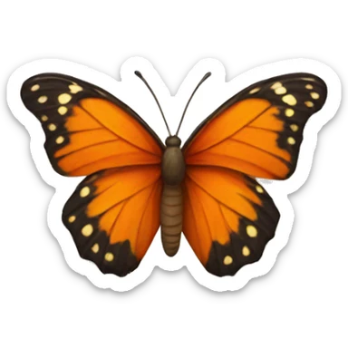 Orange butterfly sticker