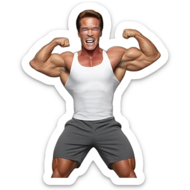 arnold schwarzenegger doing shia labeouf pose sticker